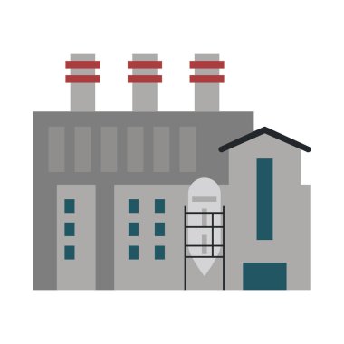 İzole karikatür vektör çizim grafik tasarım Bina Fabrika Sanayi