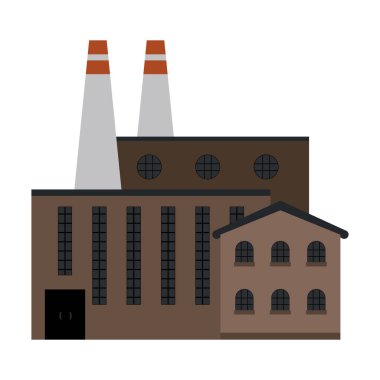 İzole karikatür vektör çizim grafik tasarım Bina Fabrika Sanayi