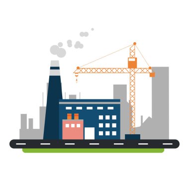 Şehir vektör çizim grafik tasarım bina Factoy Sanayi