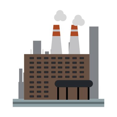 İzole karikatür vektör çizim grafik tasarım Bina Fabrika Sanayi