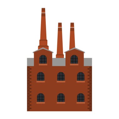 İzole karikatür vektör çizim grafik tasarım Bina Fabrika Sanayi