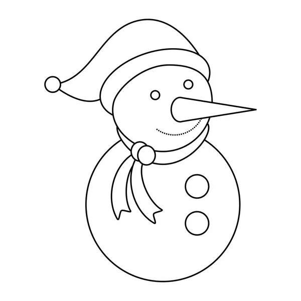 Снеговик в шапке Санты Клауса — стоковый вектор