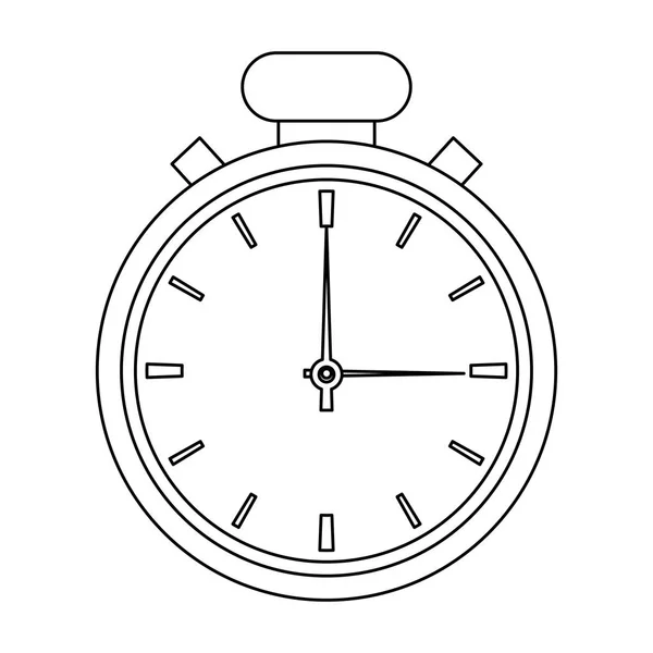 Reloj temporizador símbolo blanco y negro — Vector de stock