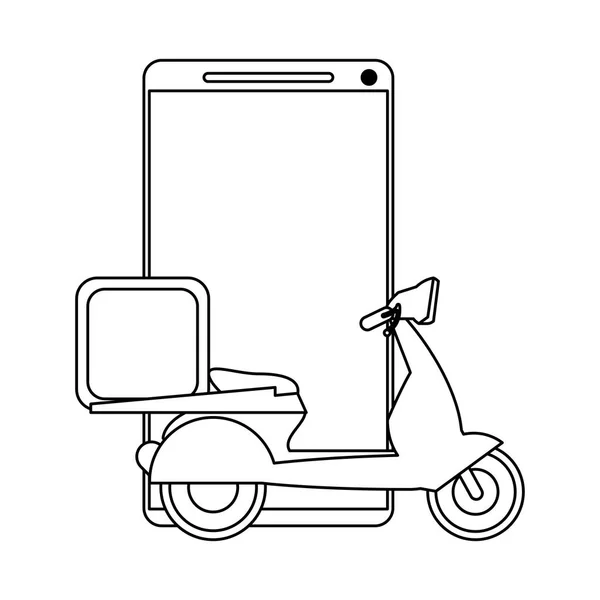 Entrega Línea Logística Con Concepto Smartphone Vector Ilustración Diseño Gráfico — Vector de stock