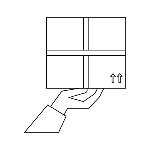 Entrega y logística en blanco y negro — Vector de stock