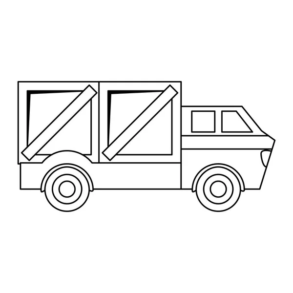 Lieferung und Logistik schwarz auf weiß — Stockvektor