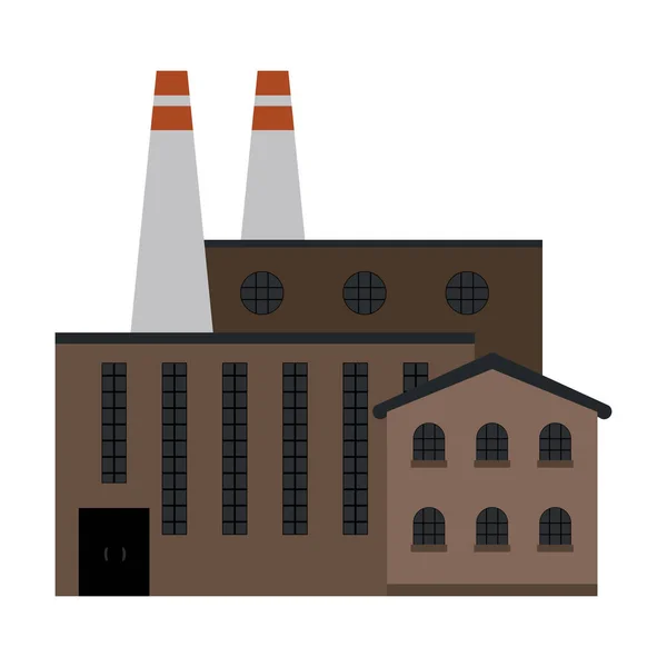 Fabrik Industrie Gebäude Isoliert Cartoon Vektor Illustration Grafik Design — Stockvektor