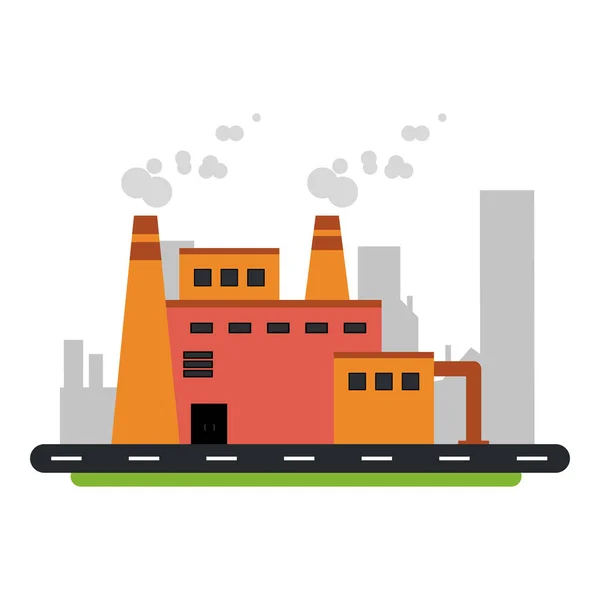 Factoy Industrie Gebouw Stad Vector Illustratie Grafisch Ontwerp — Stockvector