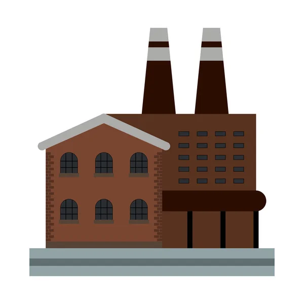 Factory Building Street Vector Illustration Graphic Design — Stock Vector