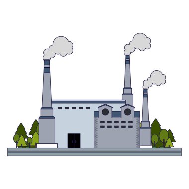 Fabrika sokak vektör çizim grafik tasarım üzerinde Binası
