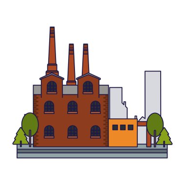 Şehir vektör çizim grafik tasarım bina Factoy Sanayi