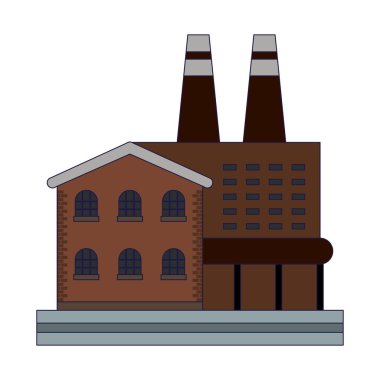 Fabrika sokak vektör çizim grafik tasarım üzerinde Binası