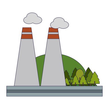 Doğa vektör çizim grafik tasarım bina Factoy Sanayi