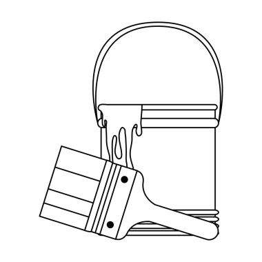 İnşaat araçları ve öğeleri siyah ve beyaz
