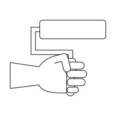 El ile izole karikatür vektör çizim grafik tasarım