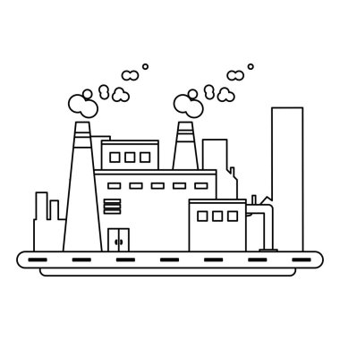 Şehir vektör çizim grafik tasarım bina Factoy Sanayi