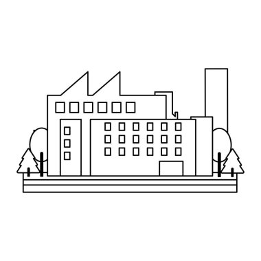 Şehir vektör çizim grafik tasarım bina Factoy Sanayi