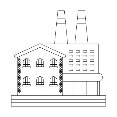 Fabrika sokak vektör çizim grafik tasarım üzerinde Binası