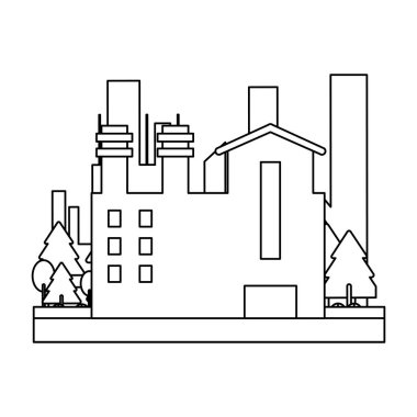 Doğa vektör çizim grafik tasarım bina Factoy Sanayi