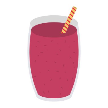 Meyve suyu ve güler yüzlü Kupası saman vektör çizim grafik tasarım ile