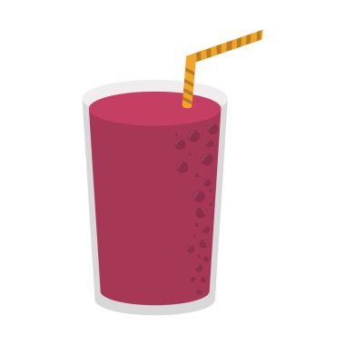 Meyve suyu ve güler yüzlü Kupası saman vektör çizim grafik tasarım ile