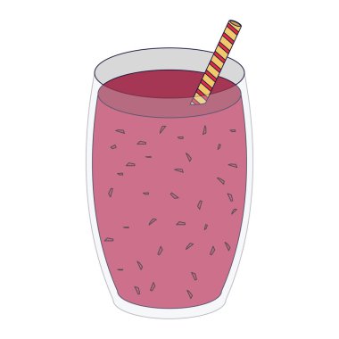 Meyve suyu ve güler yüzlü Kupası saman vektör çizim grafik tasarım ile