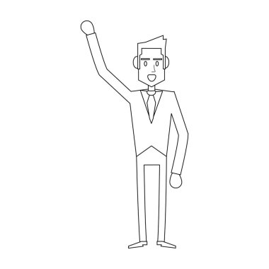 çizgi film vektör çizim grafik tasarım el ile işadamı