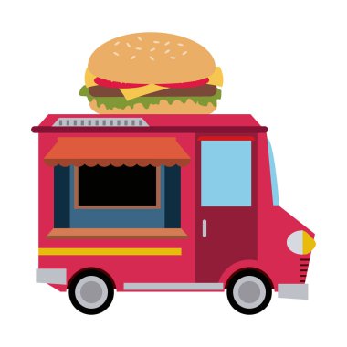 Gıda kamyon burger Restoran vektör çizim grafik tasarım
