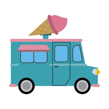 Gıda kamyon dondurma Restoran vektör çizim grafik tasarım