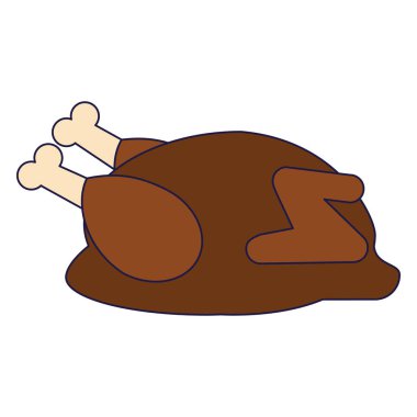 Kavrulmuş tavuk gıda karikatür vektör çizim grafik tasarım