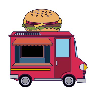 Gıda kamyon burger Restoran vektör çizim grafik tasarım