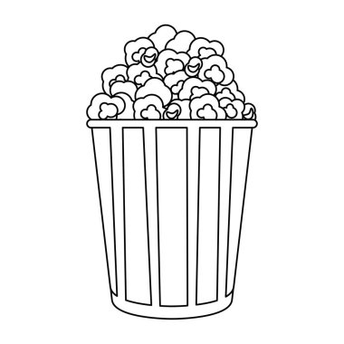 Pop corn çizgili kova vektör çizim grafik tasarım