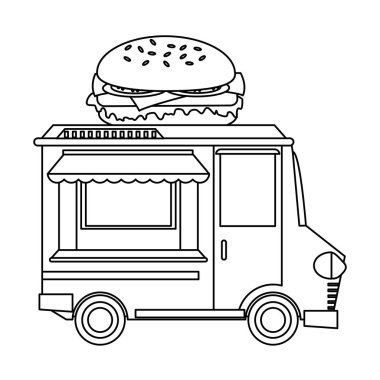Gıda kamyon burger Restoran vektör çizim grafik tasarım