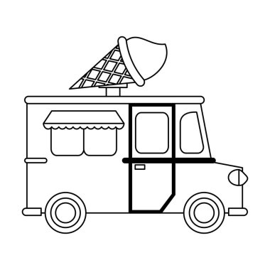 Gıda kamyon dondurma Restoran vektör çizim grafik tasarım