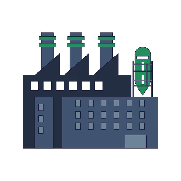 Fabrik Industrie Gebäude Isoliert Cartoon Vektor Illustration Grafik Design — Stockvektor