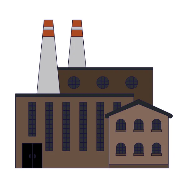 Εργοστάσιο Βιομηχανία Οικοδομικών Απομονωθεί Καρτούν Εικονογράφηση Διάνυσμα Γραφικού Σχεδιασμού — Διανυσματικό Αρχείο