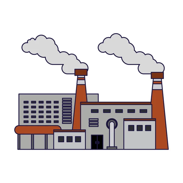 Fabrik Industrie Gebäude Cartoon Vektor Illustration Grafik Design — Stockvektor