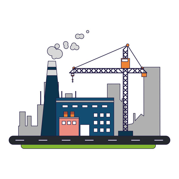 Factoy industry building in the city vector illustration graphic design