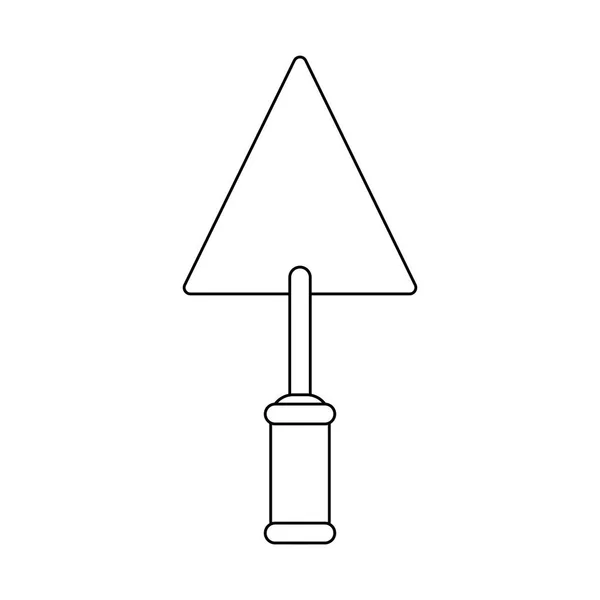 Spatola Strumento Costruzione Isolato Disegno Grafico Vettoriale Illustrazione — Vettoriale Stock