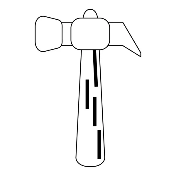 Hammer Bau Werkzeug Isoliert Vektor Illustration Grafik Design — Stockvektor