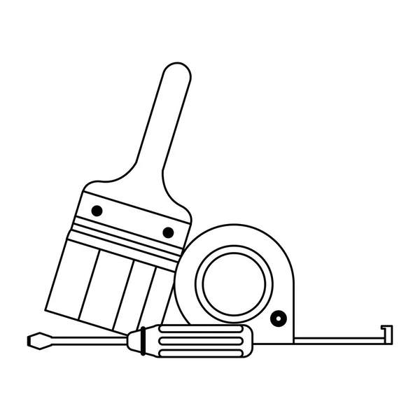 Инструмент Измерения Ленты Отвертки Строительный Инструмент Изолированные Векторные Иллюстрации Графический — стоковый вектор