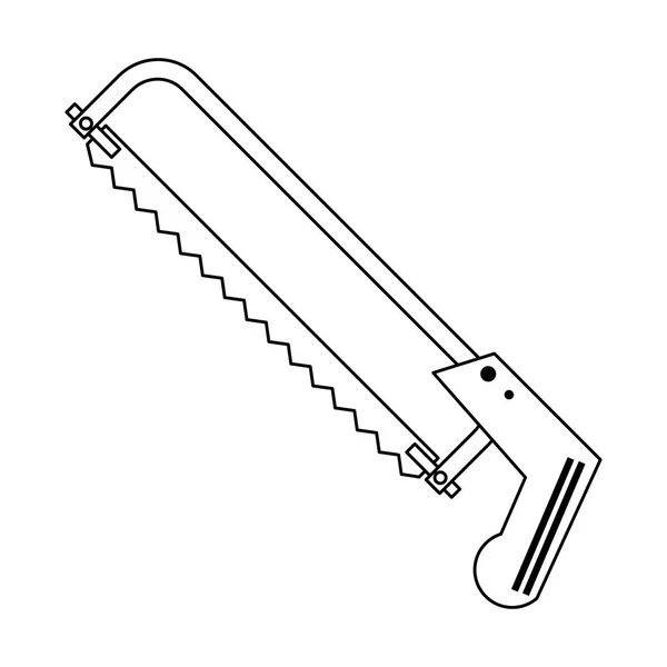 Hacksaw Strumento Costruzione Isolato Disegno Grafico Vettoriale Illustrazione — Vettoriale Stock