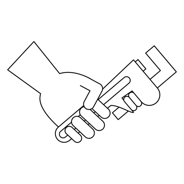 Hand Mit Cartoon Isolierten Vektor Illustration Grafik Design — Stockvektor