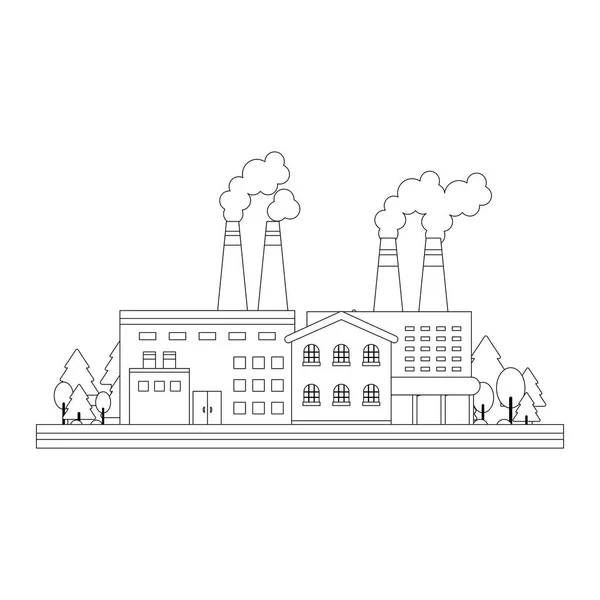 Factoy Industrie Voortbouwend Natuur Vector Illustratie Grafisch Ontwerp — Stockvector