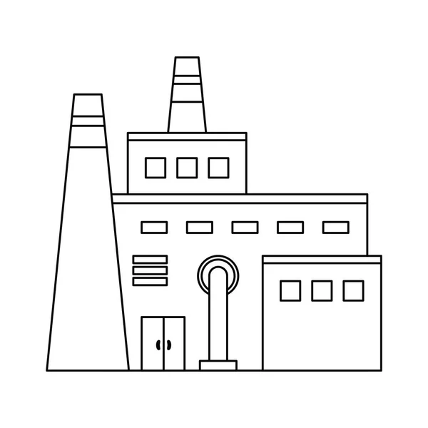 Usine Bâtiment Industrie Dessin Animé Isolé Vecteur Illustration Conception Graphique — Image vectorielle