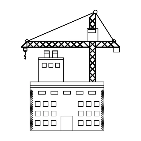 Budování Jeřáb Město Stavební Vektorové Ilustrace Grafický Design — Stockový vektor