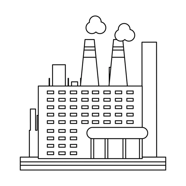 Indústria Fábrica Construção Isolado Desenho Animado Vetor Ilustração Design Gráfico —  Vetores de Stock