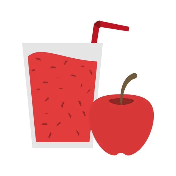 Suco Frutas Copo Maçã Smoothie Com Desenho Gráfico Ilustração Vetorial — Vetor de Stock