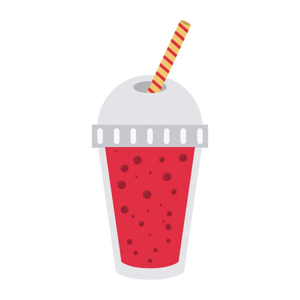 果汁和冰沙杯去和秸秆矢量插图平面设计 — 图库矢量图片