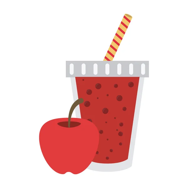 Jus Fruits Pomme Smoothie Tasse Pour Aller Illustration Vectorielle Graphisme — Image vectorielle